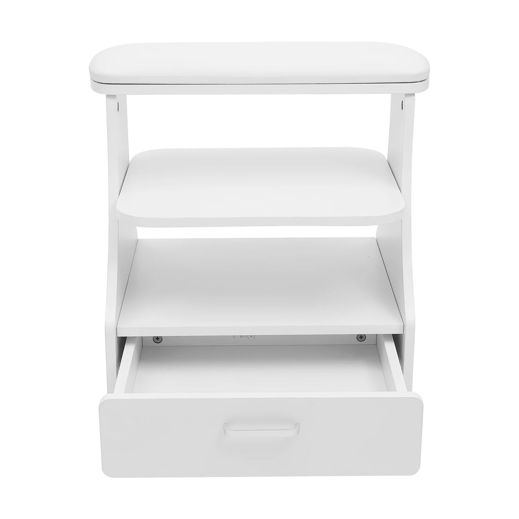 Portable Beauty Salon Foot Bath Trolley Pedicure Manicure Foot Rest with Massage Function Foot Spa Table White