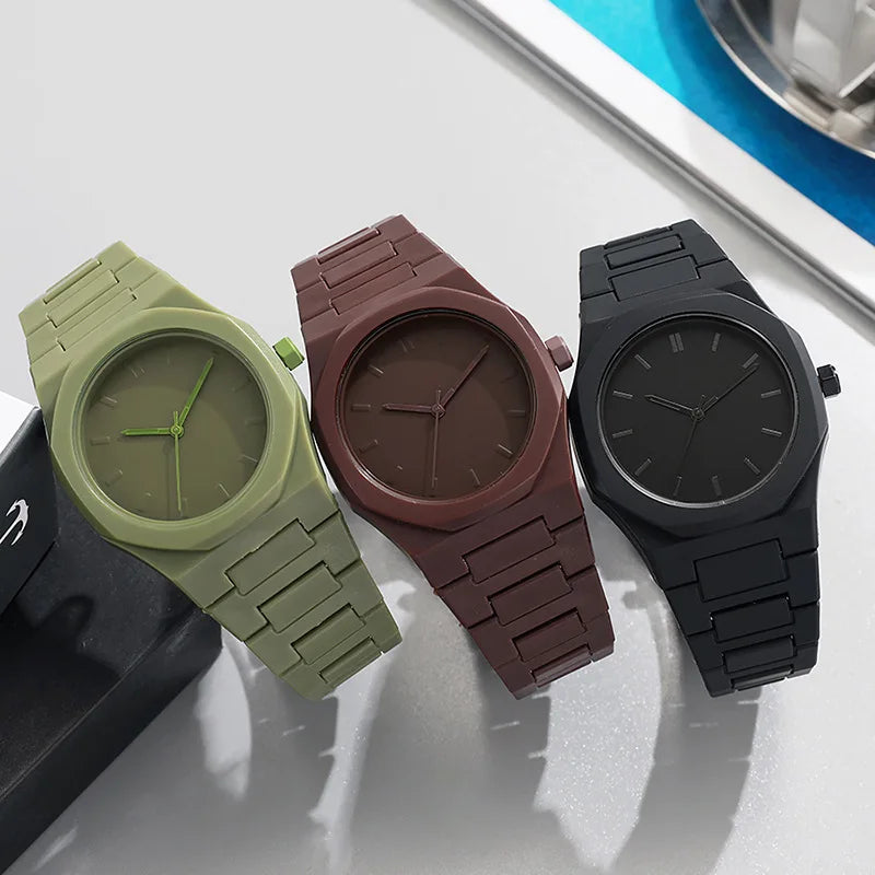 Top Fashion Men Luxury Calendar Watch Women Business Casual Quartz Watches Sports Plastic Watch Students Watches Reloj Hombre