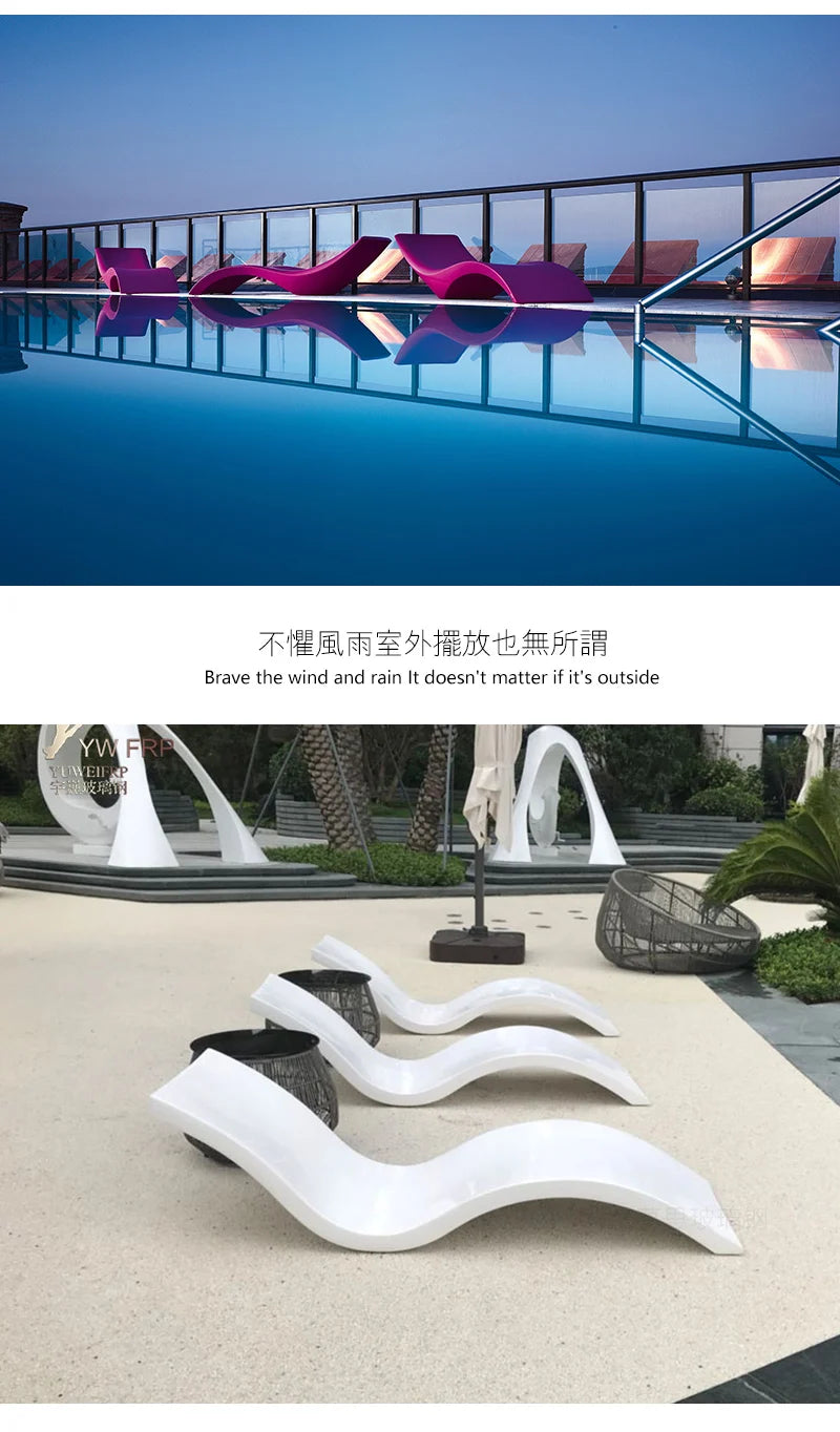 Leisure Beach Chair Hotel Swimming Pool Recliner Special-Shaped Rubber Clothing Water-Soaking Chair Courtyard Sun-Proof Chair