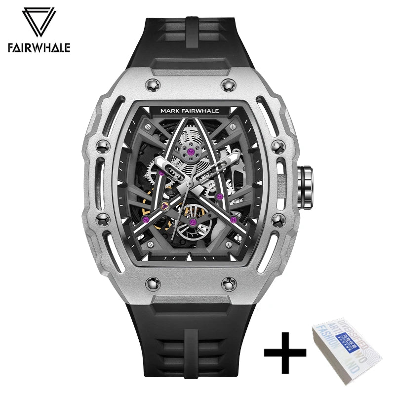 2023 New Automatic Mechanical Watches Mens Luxury   Brand Mark Fairwhale Fashion Sports Waterproof Tonneau Mille Wristwatch Mans