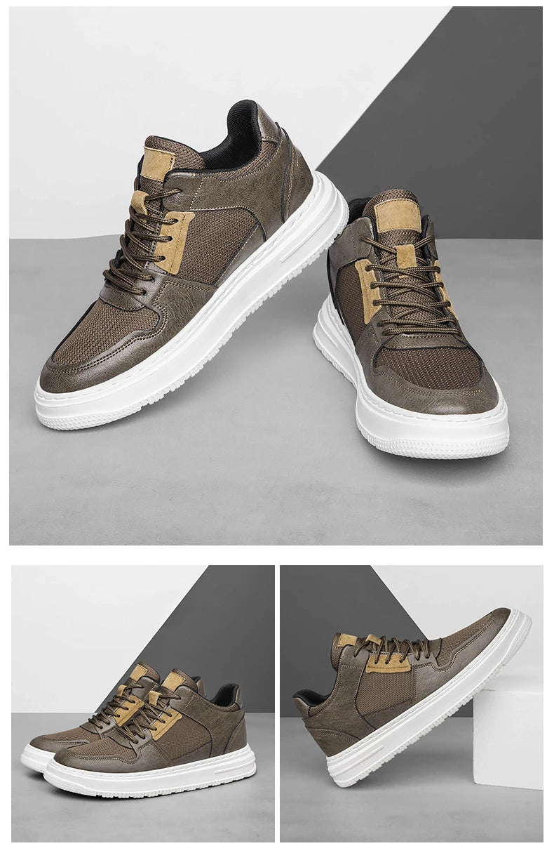 Plus Size 47 Summer Mesh Men Sneakers Elevator Shoes Chunky Increase Insole 7CM Breathable Sports Casual Height Shoes For Man