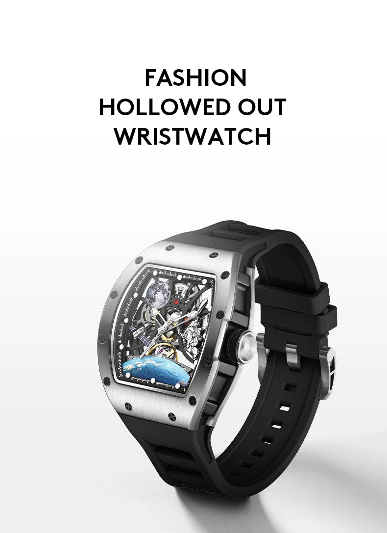 2025 Automatic Movement Mechanical Wrist Watches Men Hollow Design Waterproof Watch High Quality Custom Logo Automatic Watches