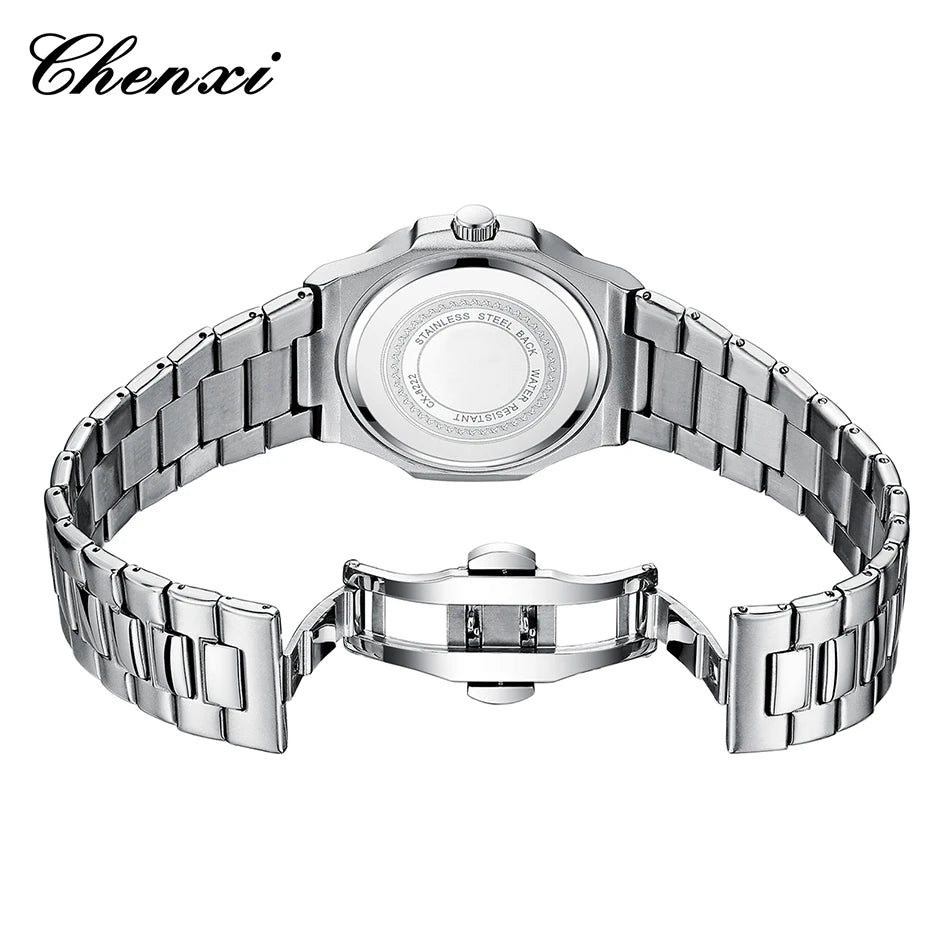 Fashion Couple Watches Men and Women Business Luxury Stainless Steel Quartz Wristwatch Waterproof Luminous Couple Watch Pair Set