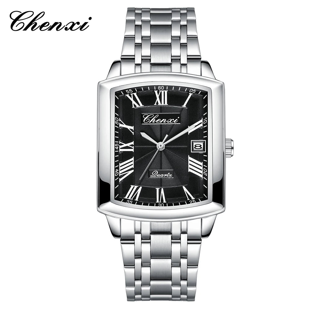 CHENXI Watches for Man Fashion Casual Calendar Quartz Watch Stainless Steel Bracelet Waterproof Men's Wristwatches Gifts