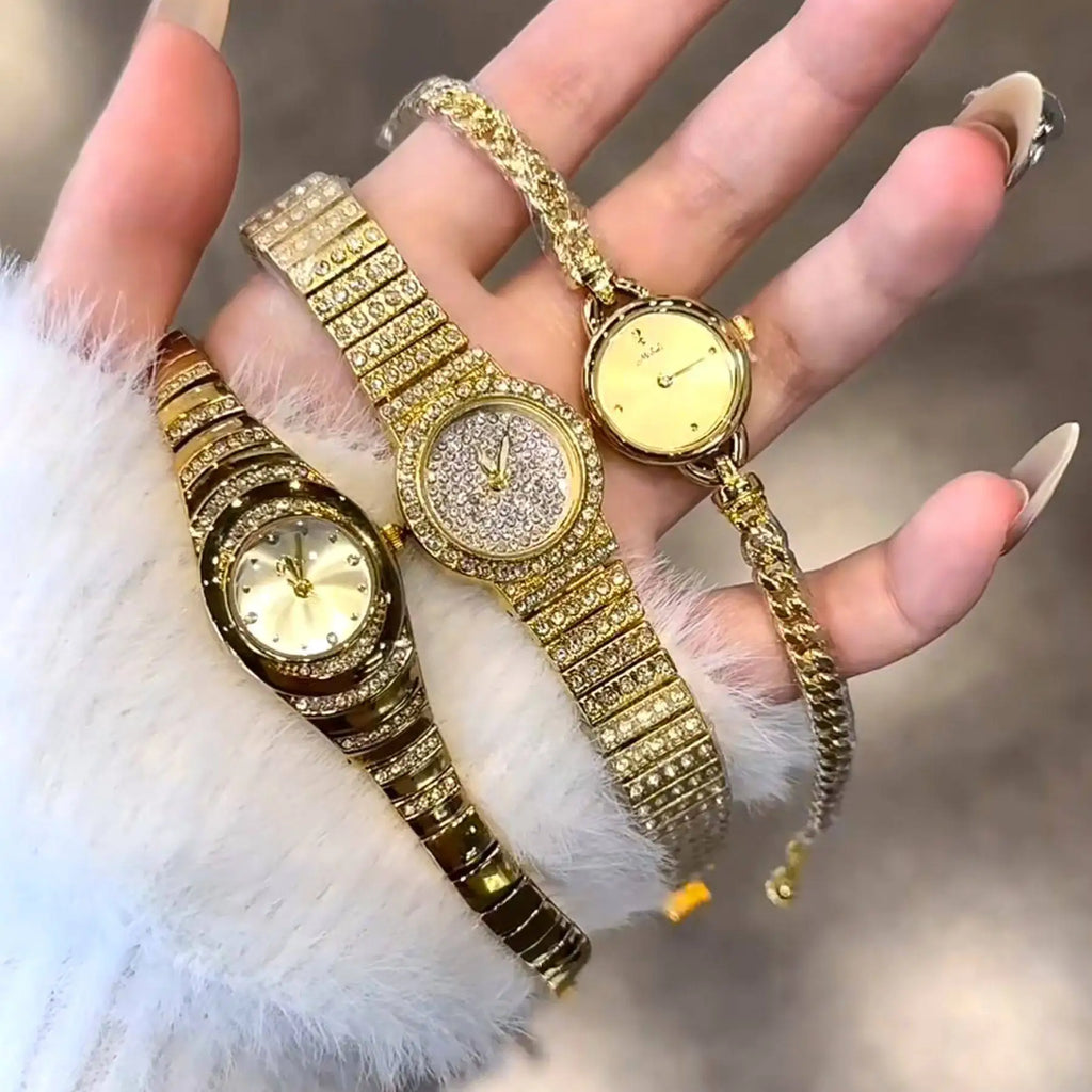 New Luxury And Stylish Women'S Watch, Gold-Tone Ladies' Wristwatch, Quartz Watch, Trendy Women'S Watch, Unique Timepiece.