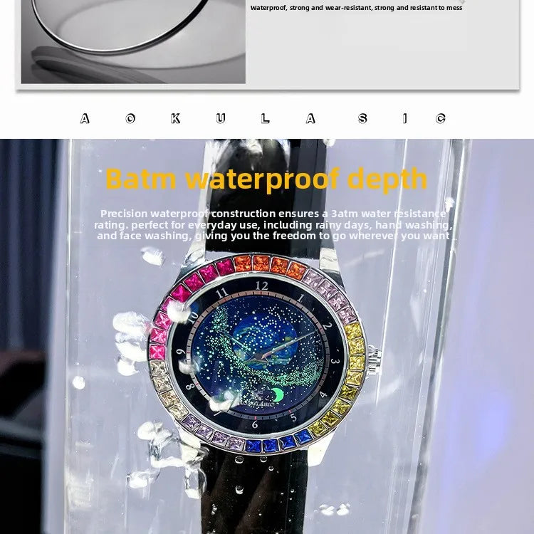 Stainless Steel New Starry Sky Series Luminous Waterproof Self-Wind Automatic Mechanical Watch for Men