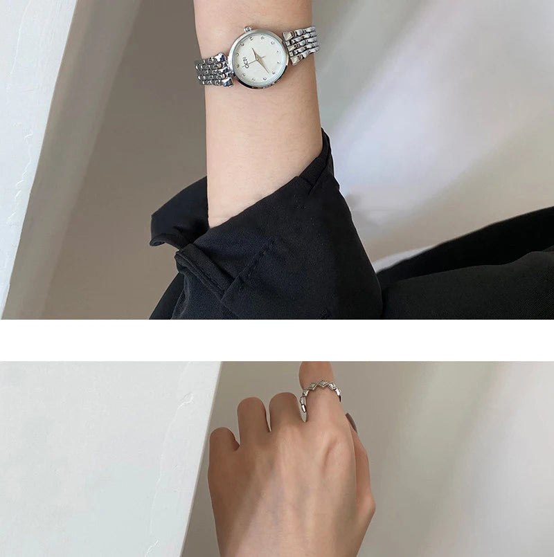 GEDI Ladies Watch New Vintage Exquisite Fashion Quartz Watches Woman Temperament Round Retro Watch Gifts Luxury