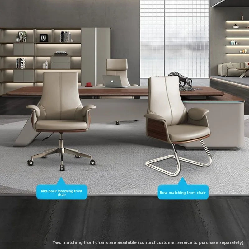 High end boss chair, genuine leather office chair, CEO computer, ergonomic, sedentary, swivel chair that can be reclined