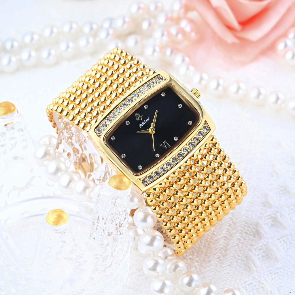 YaLaLuWomen's Watch Brand: Light Luxury Elegant Diamond-Set Square Watch with Water-Resistant Quartz Movement reloj mujer LX1073