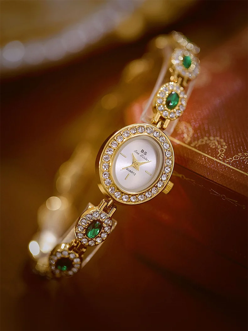 Colorful Diamond Luxury Women's Watch Elegant Bracelet Wristwatch Waterproof Quartz Hand Clock Gifts For Girlfriend