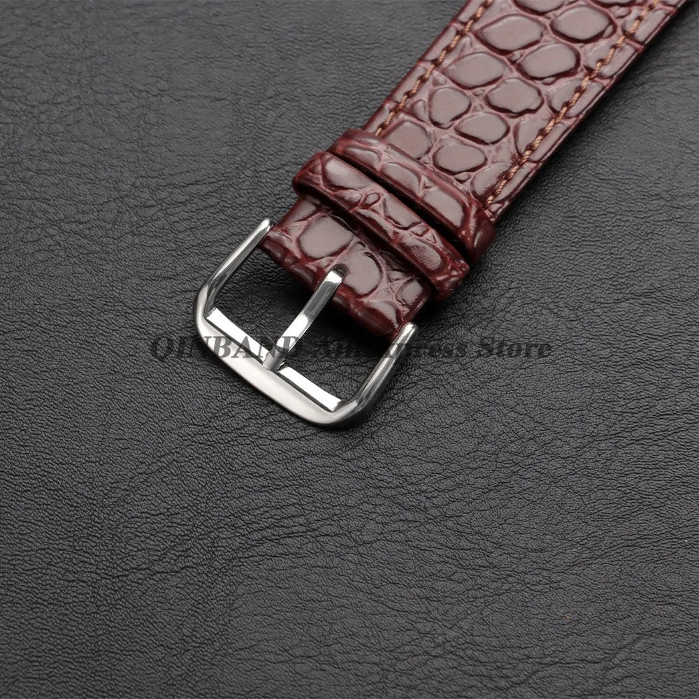 10/12/13/14/16/18/19/20/21/22mm Soft Cowhide Leather Watch Bands Crocodile Pattern Design Watch Straps Casual Business Bracelets