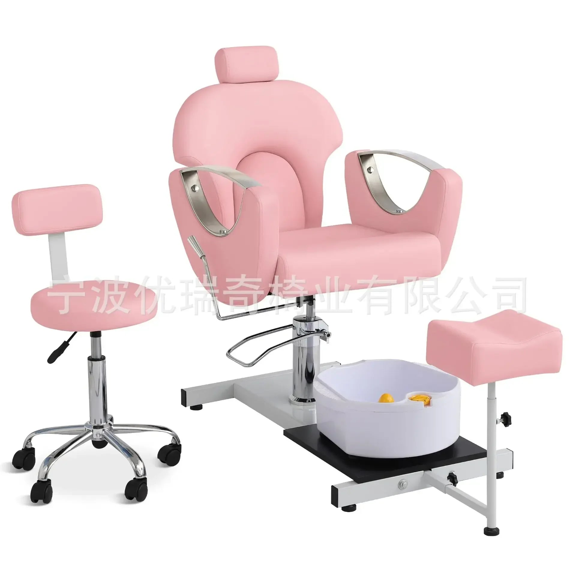 AOLIVIYA Modern Light Multifunctional Adjustable Pedicure Chair Metal Foot Bath Rotating Foot Therapy Massage For Salon Professi