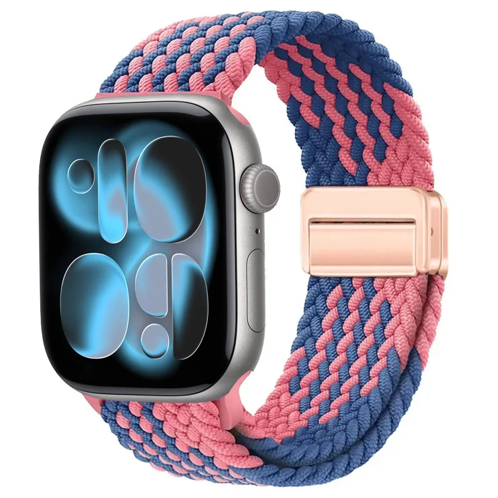 Nylon Loop Strap for Apple Watch 11 10 9 8 7 46mm 42mm 45mm 41mm Ultra 3 2 1 49mm Magnetic Braided  IWatch 6 5 4 SE3 Accessories