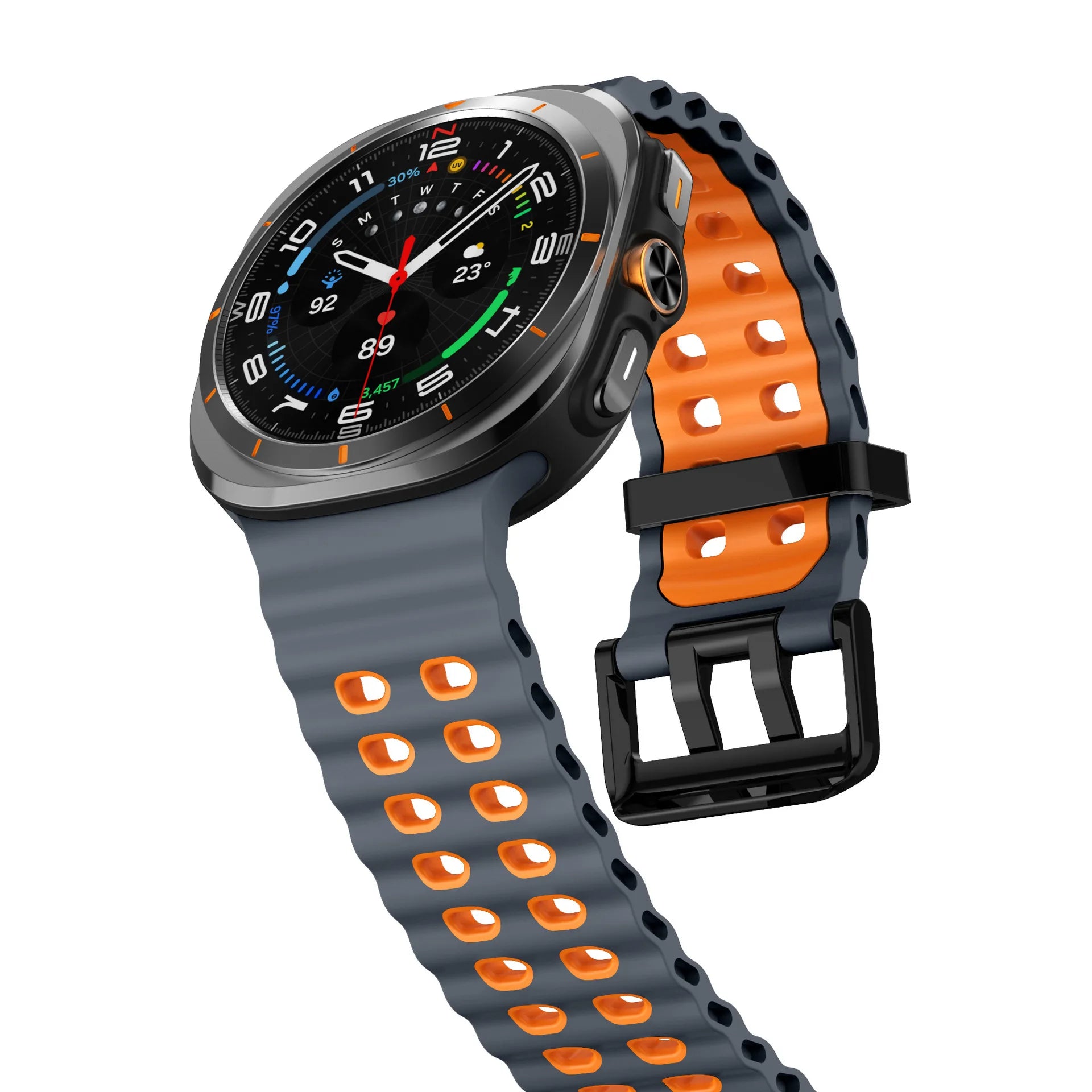 Two-color Silicone Strap for Samsung Galaxy Watch Ultra 47mm Ocean Original Official Wristband Galaxy Watch 8-7 Ultra 47mm Belt