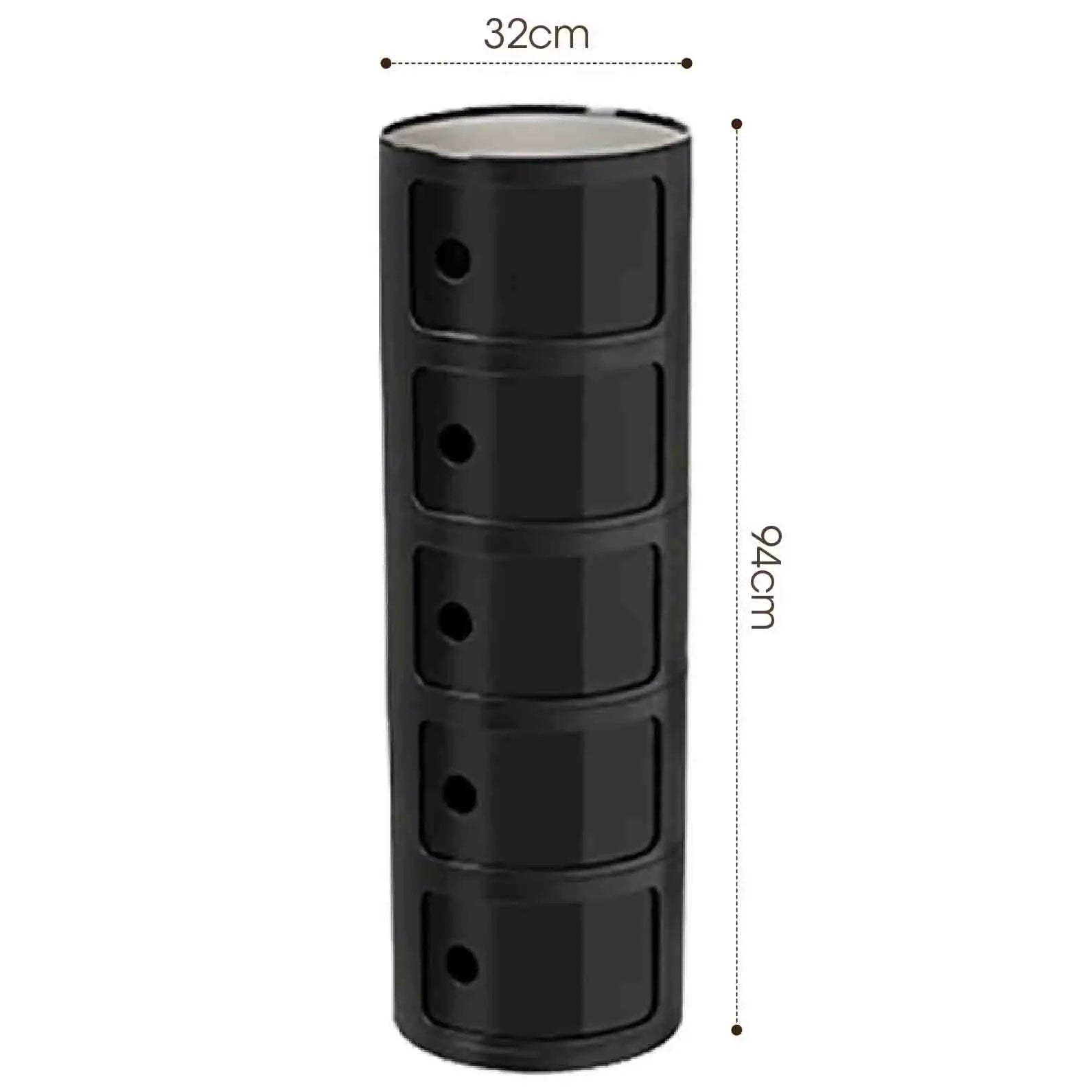 Plastic Round Bedside Nightstand with Drawers Practical Storage Box Cabinet Nightstand Chic Decor for Bedroom Living Room