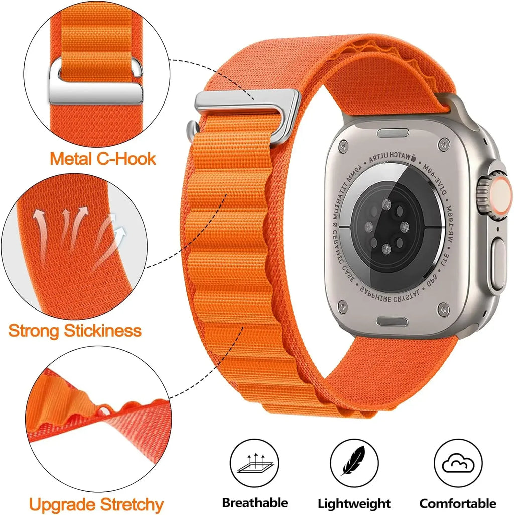 Alpine Strap for Apple Watch Ultra/3 11 10 9 8 7 Band 46mm 49mm 45mm 41mm Nylon Sports Bracelet IWatch 6 5 4 3 SE 44mm 40mm 42mm