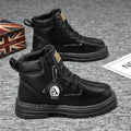 High Top Boots Men's Leather Shoes Fashion Motorcycle Ankle Boots for Men Winter Boots Man Shoes Lace-Up Botas Men Flat Sneakers