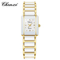 CHENXI Luxury Couple Watch High Quality Fashion Crystal Rectangular Dial Quartz Watch Men Women Valentine'S Day Wedding Gift