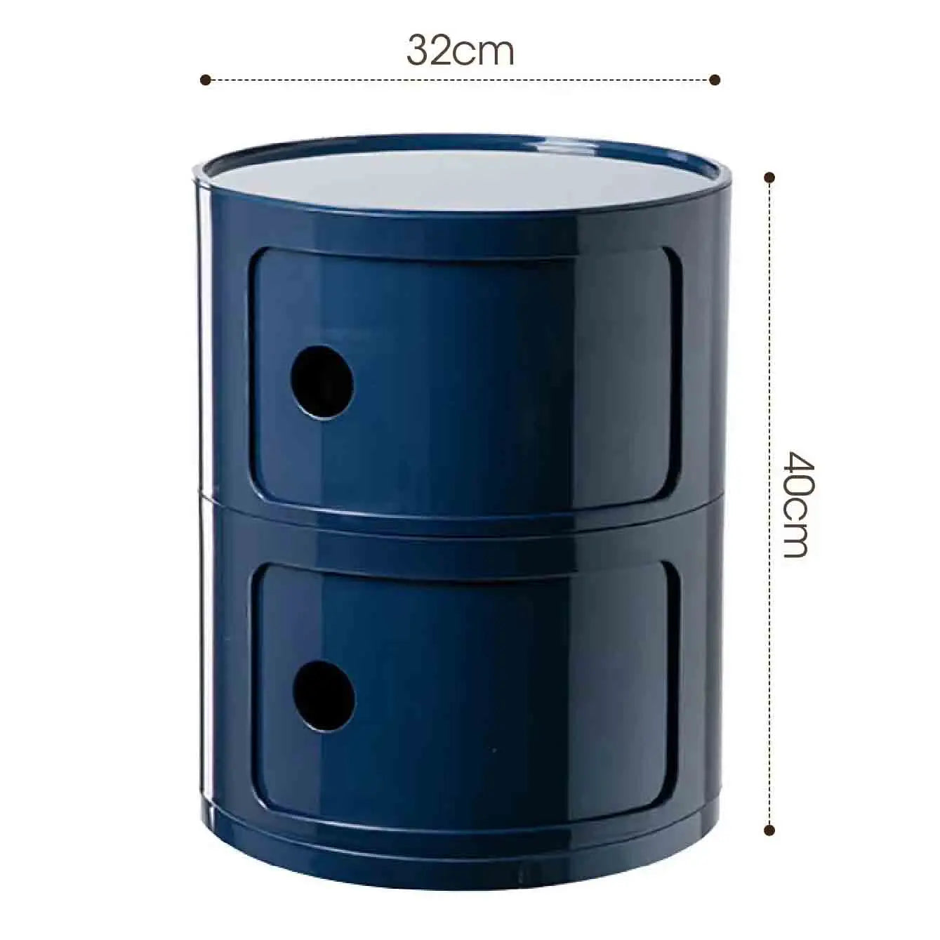Plastic Round Bedside Nightstand with Drawers Practical Storage Box Cabinet Nightstand Chic Decor for Bedroom Living Room