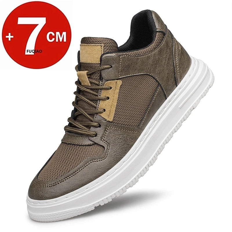 Plus Size 47 Summer Mesh Men Sneakers Elevator Shoes Chunky Increase Insole 7CM Breathable Sports Casual Height Shoes For Man