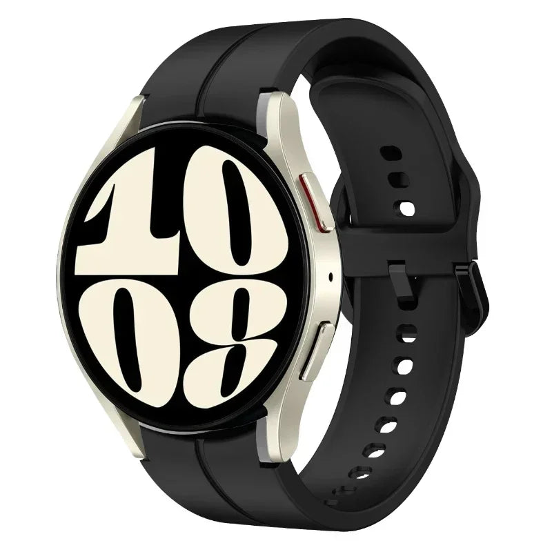 New Official Silicone Strap For Samsung Galaxy Watch 6 4 Classic 47mm 46mm 43/42mm Watchband Galaxy Watch 7 6 5 4 40mm 44mm Belt