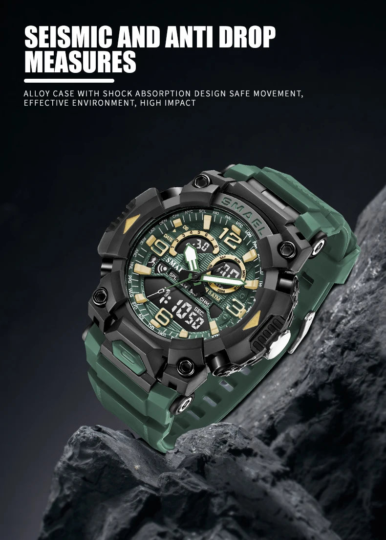 SMAEL 8099 Men's Military Digital Sport Watch - 50m Waterproof LED Backlight Alarm Stopwatch Chronograph Shockproof Gifts