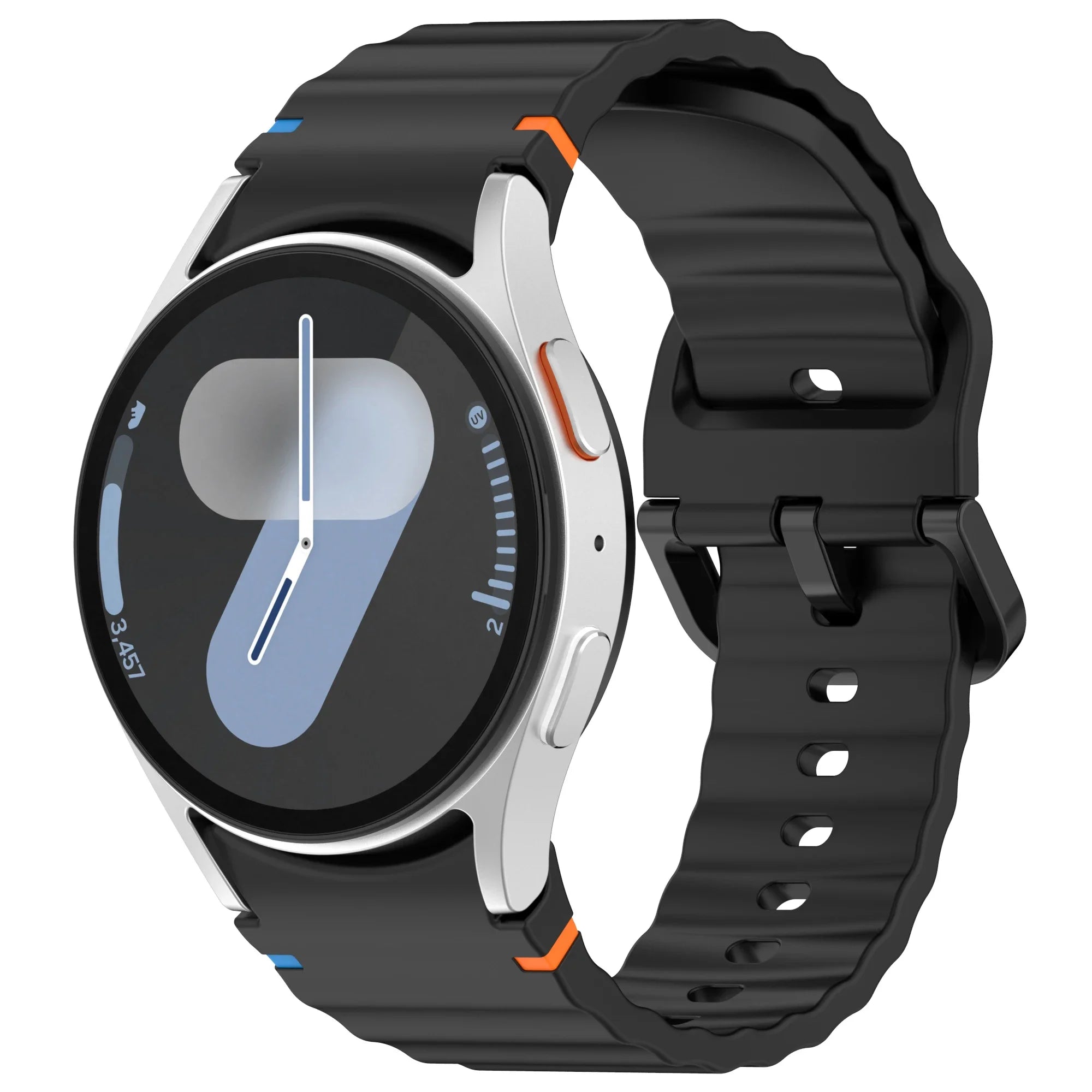 Official Silicone Strap for Samsung Galaxy Watch 7/FE/6/5/4 44mm 40mm 5 Pro Wave Bracelet for Watch 6 4 Classic 46mm 42mm Band