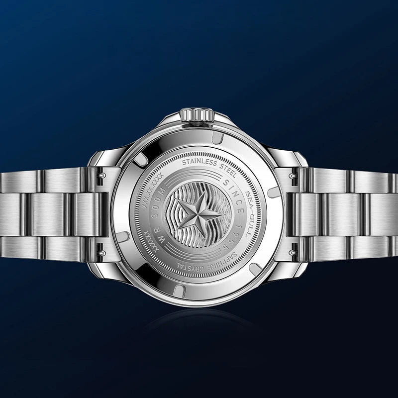 Seagull 43.5mm Diving Watch 300M Waterproof Automatic Mechanical Wristwatch Moon Phase Luminescent Men Watches 1215 New 2025