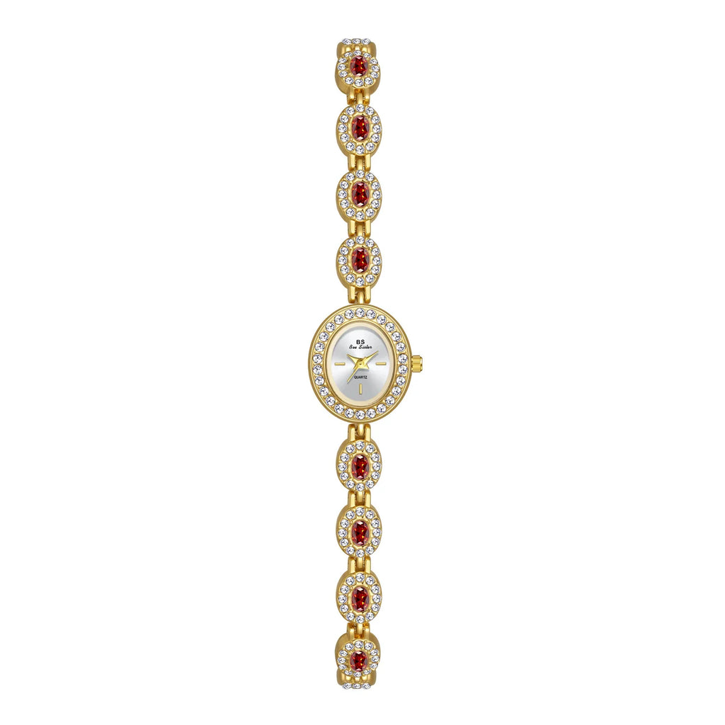 Colorful Diamond Luxury Women's Watch Elegant Bracelet Wristwatch Waterproof Quartz Hand Clock Gifts For Girlfriend