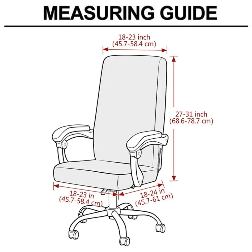 ARMFAVER Waterproof Office Chair Cover with Zipper Stretchable Fit for Swivel Chairs Elastic Slipcover Protector Solid Colors