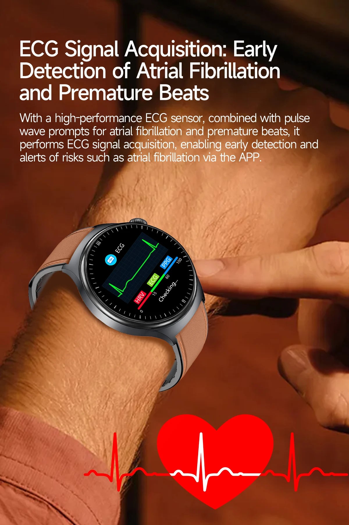 Newly Upgared Precise Health Diagnosis Smart Watch ECG Uric Acid Blood Pressure Micro Physical Examination Clock For Android iOS