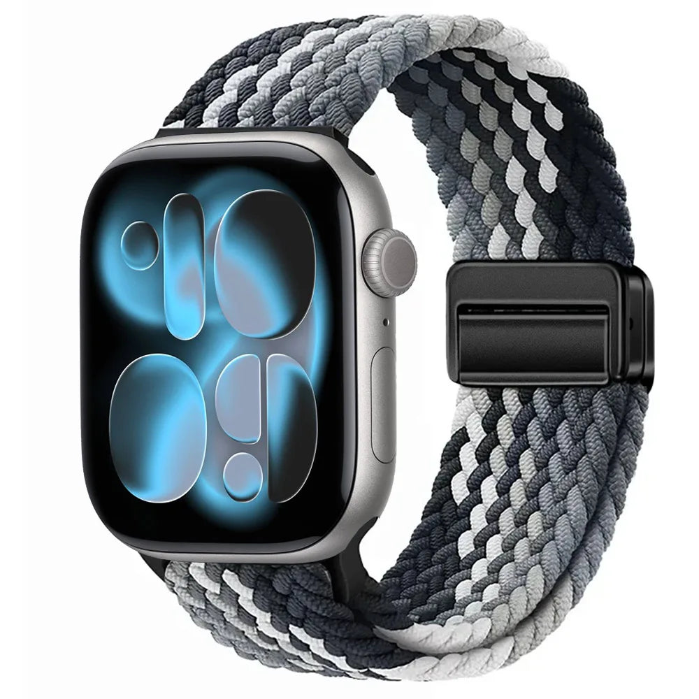 Nylon Loop Strap for Apple Watch 11 10 9 8 7 46mm 42mm 45mm 41mm Ultra 3 2 1 49mm Magnetic Braided  IWatch 6 5 4 SE3 Accessories