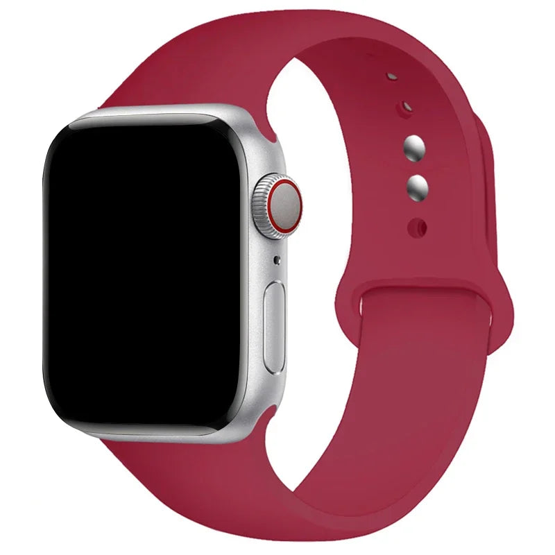 Sports Silicone Strap For Apple Watch Band Ultra 49mm 46mm 45mm 44mm 42mm 41mm 40mm Watchband for iWatch 11 10 9 8 7 6 5 4 SE