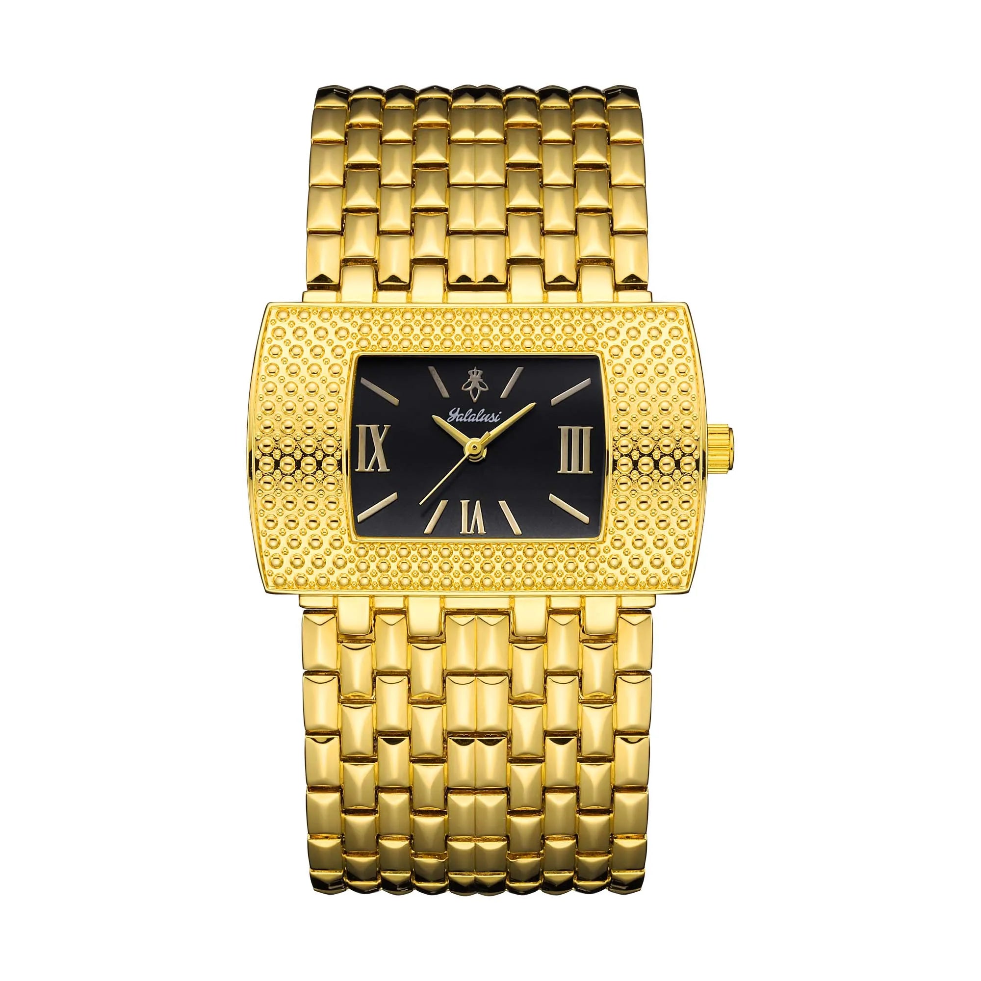 YaLaLuSi Women's Quartz Water-Resistant Watch: Luxurious Gold Square Fashionable and Elegant Bracelet Watch Gift reloj mujer
