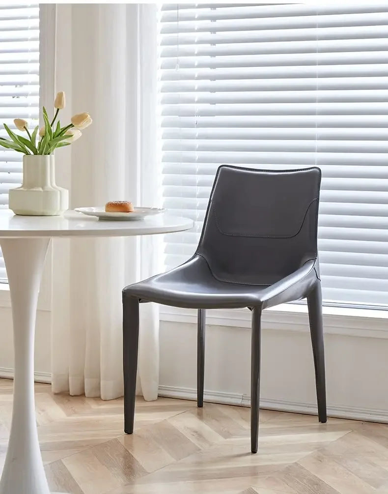 Leather Meeting Sedentary Dining Chair Luxury Backrest Comfortable Simple Dining Chair Hotel Restaurant Cadeiras Home Furniture