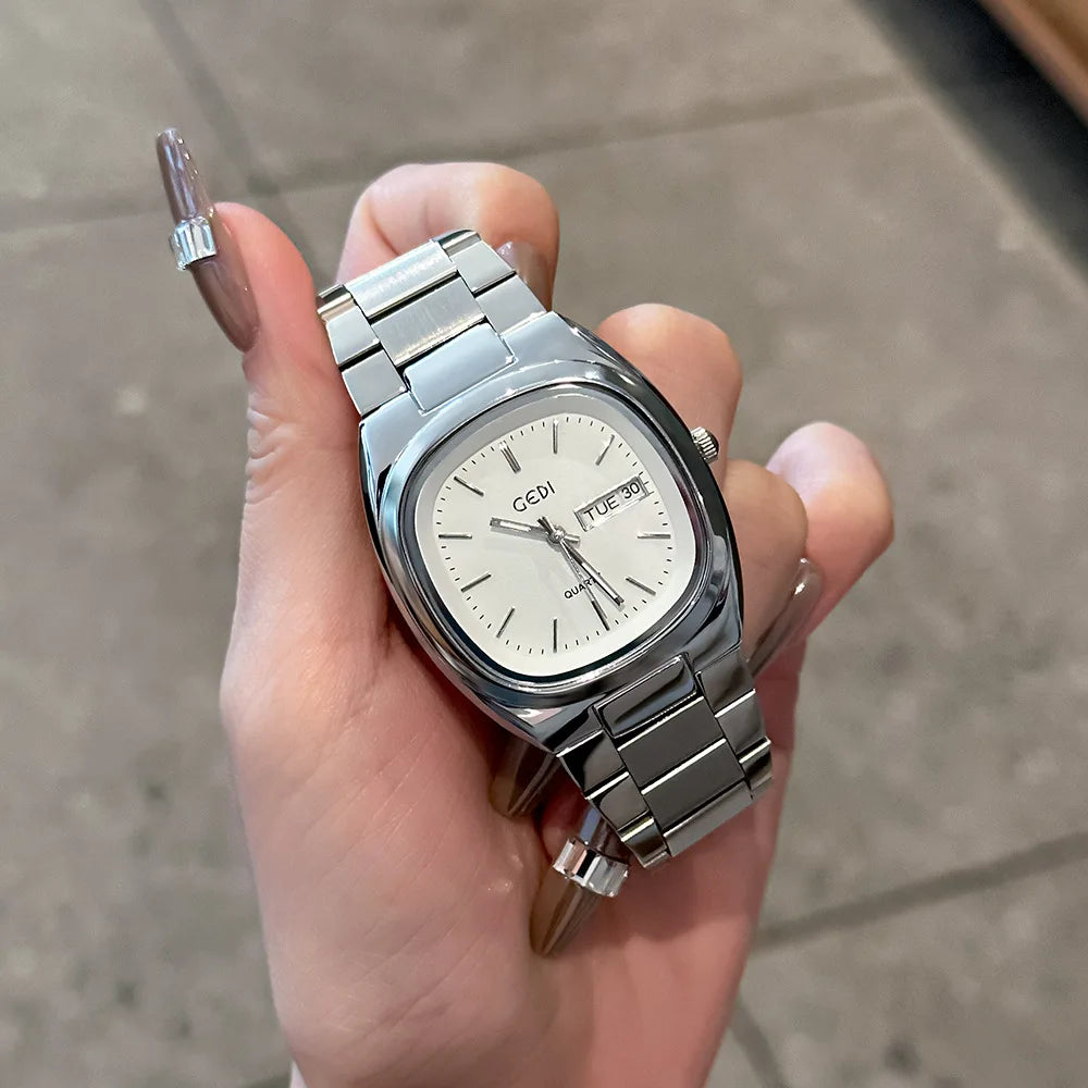 High Quality Women's Watch Minimalist Small Square Plate Bracelet Women's Watch Brown Quartz Waterproof Clock for Wife's Gift
