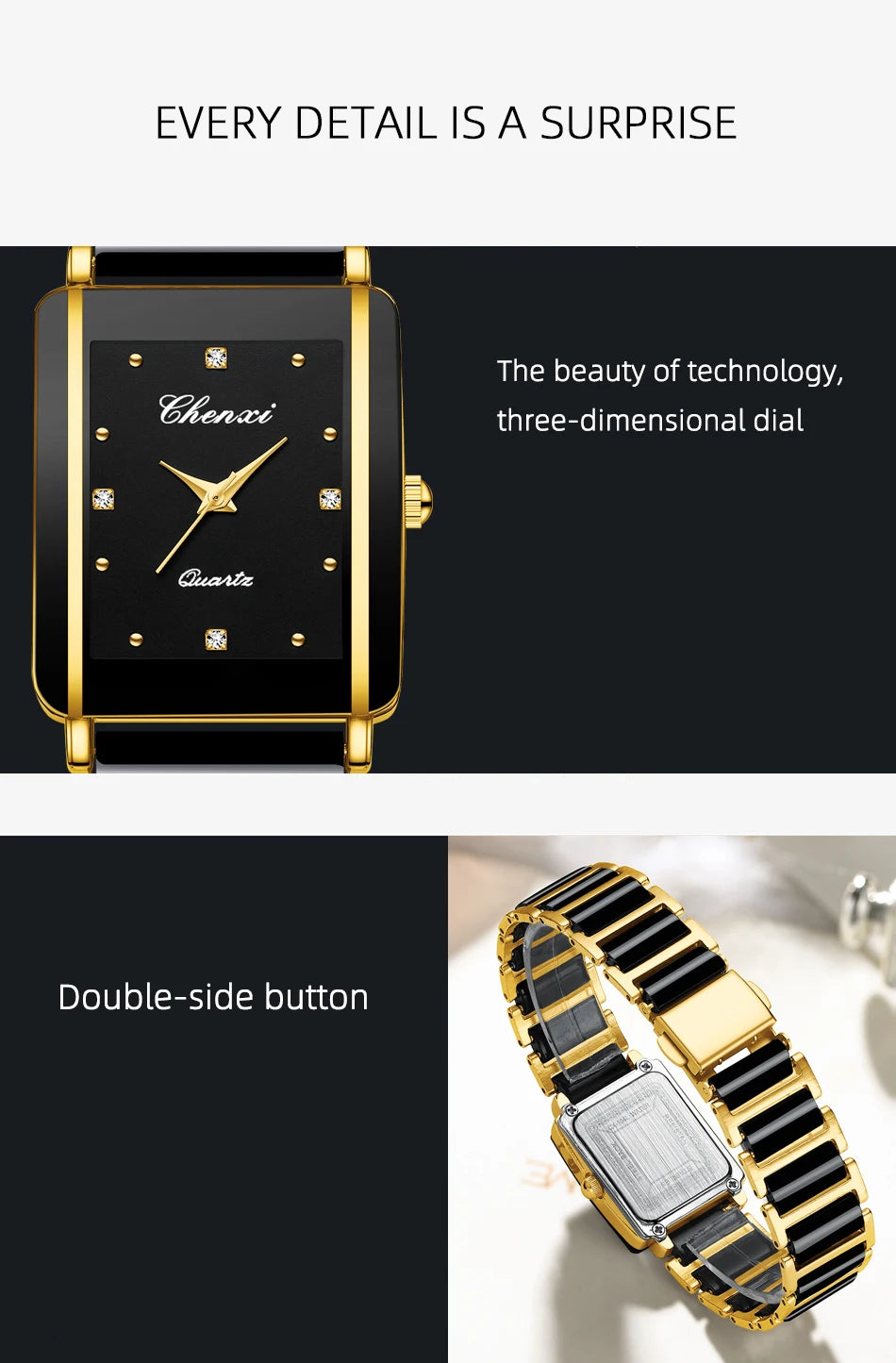 2PCS Couple Watches Ceramics Waterproof Fashion Leisure Men's and Women's Watch Reloj Mujer Romantic Birthday Gift Wristwatch