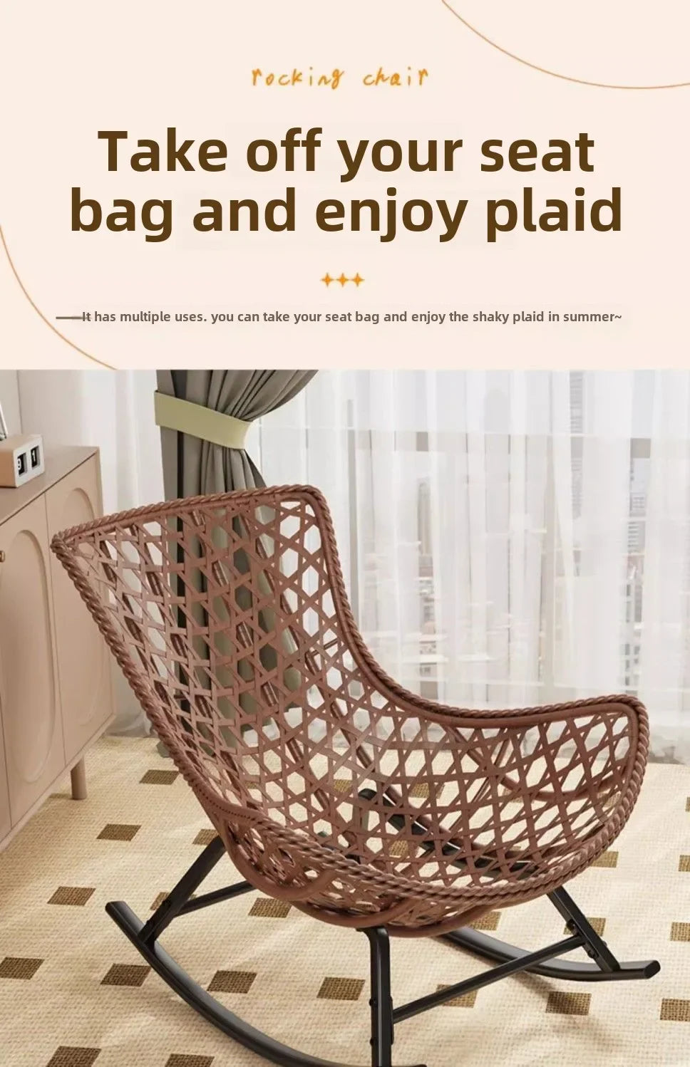 Swinging Lounge Chair,home Balcony,lounge Chair, Anti Vine Woven Lobster Chair, Single Living Room, Adult Outdoor,rocking Chairs