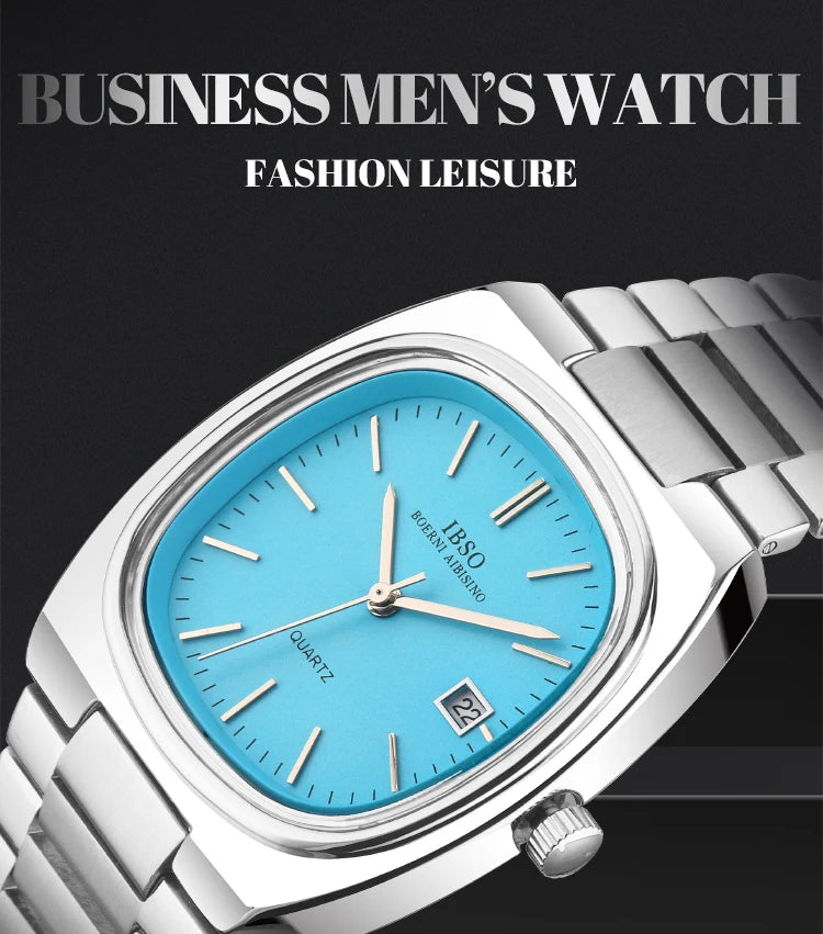 IBSO Luxury Men's Watch 3ATM Hot Selling Wholesale Price Japan Movement Calendar Function Adjustable Stainless Steel Strap