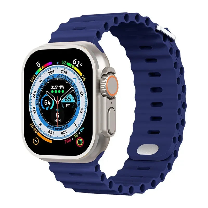 Ocean strap For Apple Watch Ultra 3 2 1 Band 49mm 11 10 9 8 7 46mm 45mm 41mm Silicone Wristband iWatch 6 5 4 SE3 44mm 40mm 42mm