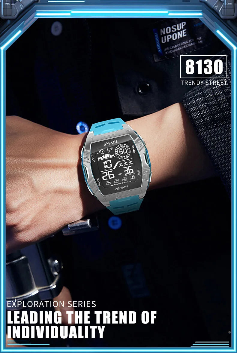 Military Watches Smael relojMen Watch 2025 New 50M Waterproof  Stopwatch Alarm LED Light Digital Watches 8130 Men's Sports Watch