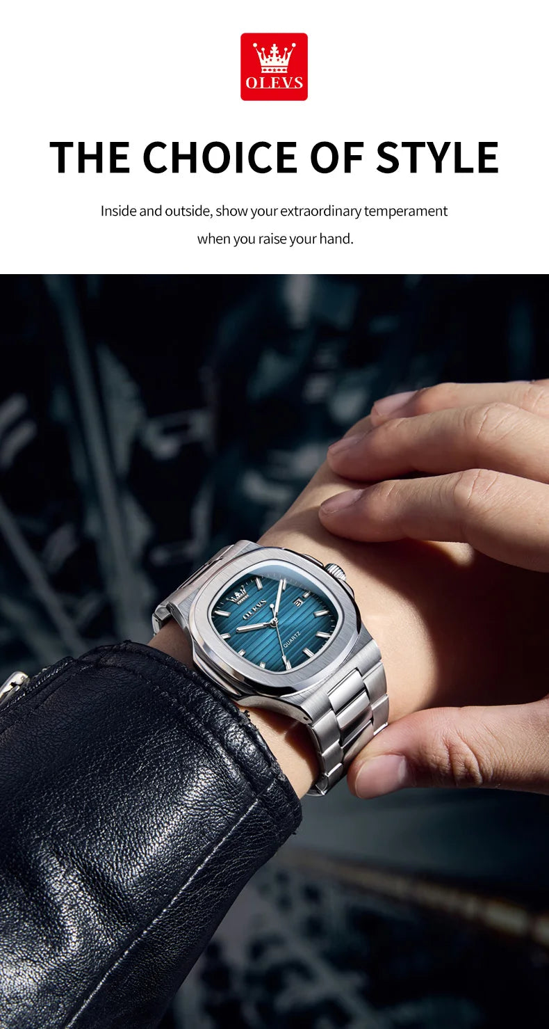 OLEVS 3696 Quartz Watch For Men Luxury Calendar Waterproof Business Men's Wristwatch Luminous Big Dial Fashion Simple Man Watch
