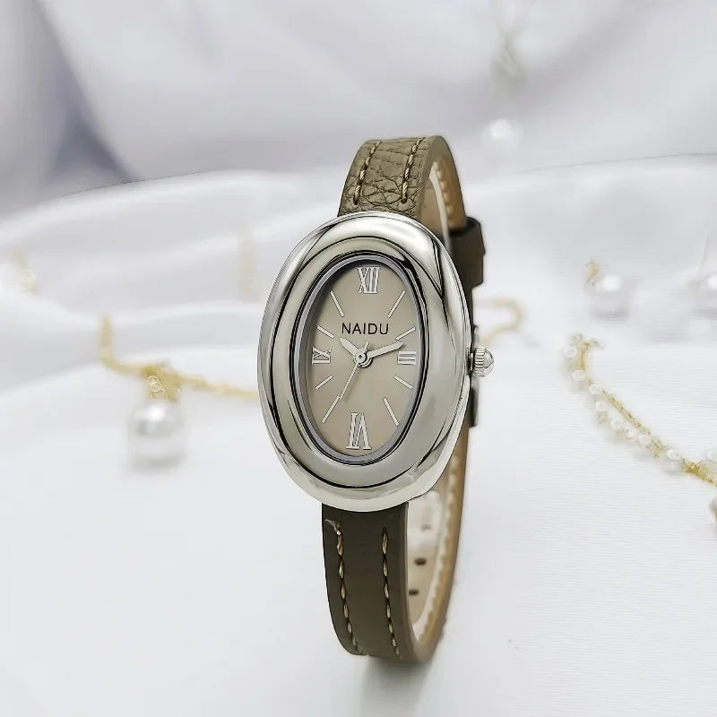 Luxury Pigeon Egg Dial Women's Quartz Watch Vintage Leather Strap Wristwatches Gift Clock Dropshipping Reloj Mujer Montre Femme