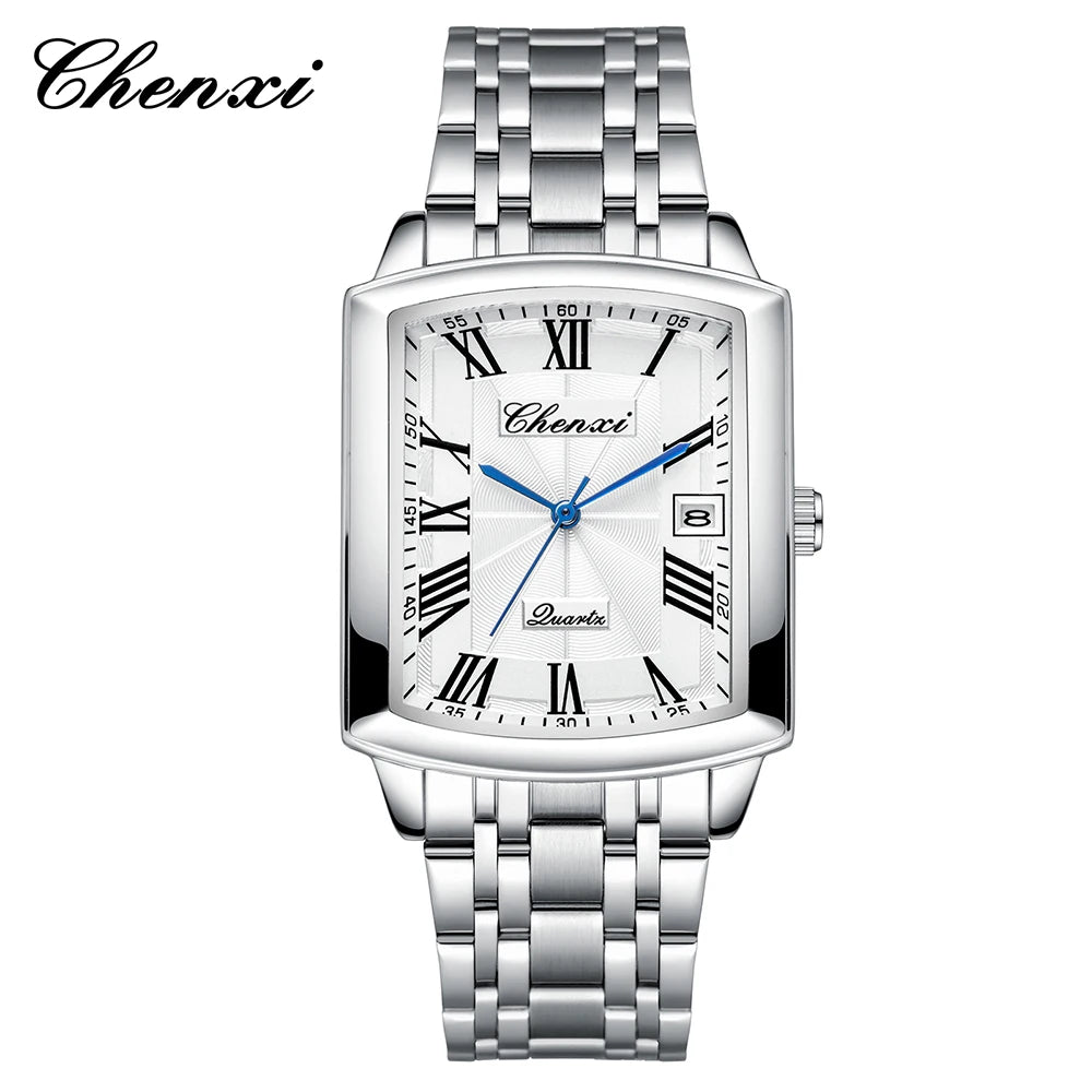 CHENXI Watches for Man Fashion Casual Calendar Quartz Watch Stainless Steel Bracelet Waterproof Men's Wristwatches Gifts