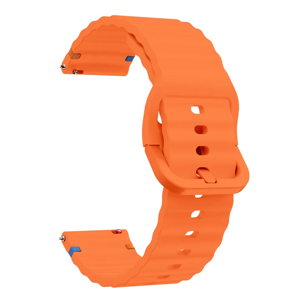 18/20/22mm Sports Wave Silicone Strap For Huawei Watch GT6-5-4 41mm 5 GT5 Pro 42mm Bracelet Wristband For Xiaomi Watch S4 41mm