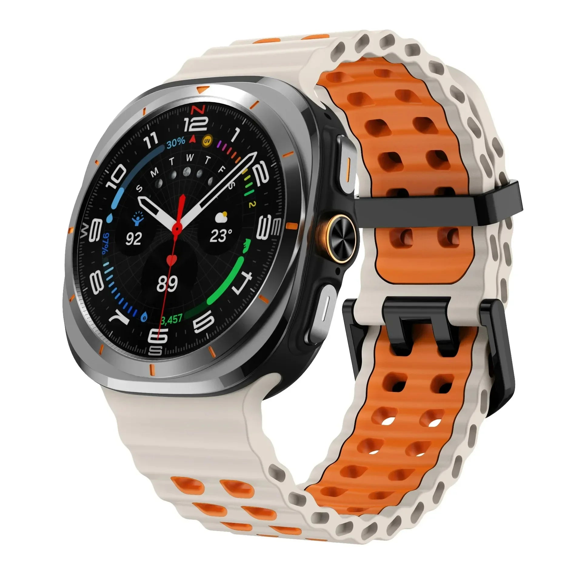 Two-color Silicone Strap for Samsung Galaxy Watch Ultra 47mm Ocean Original Official Wristband Galaxy Watch 8-7 Ultra 47mm Belt