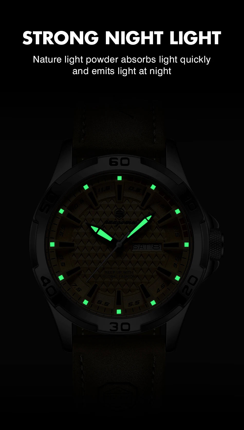 PAAZOMU Luxury Sports Men Watch Luminous Waterproof Chronograph Date Man Wristwatch Leather Quartz Business Men's Watches Reloj