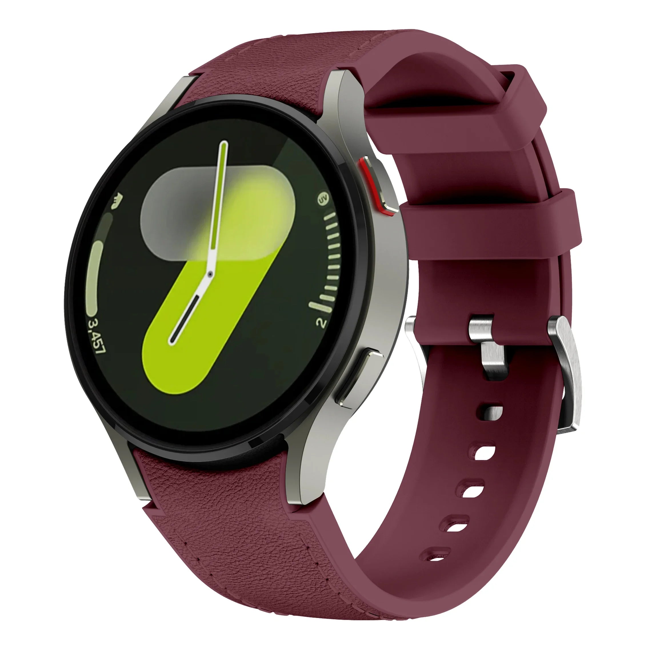 Silicone+Leather Strap for Samsung Galaxy Watch 7 6 5 4 44mm 40mm/5 Pro 45mm Wristband for Galaxy Watch 6 Classic 47mm 43mm Belt