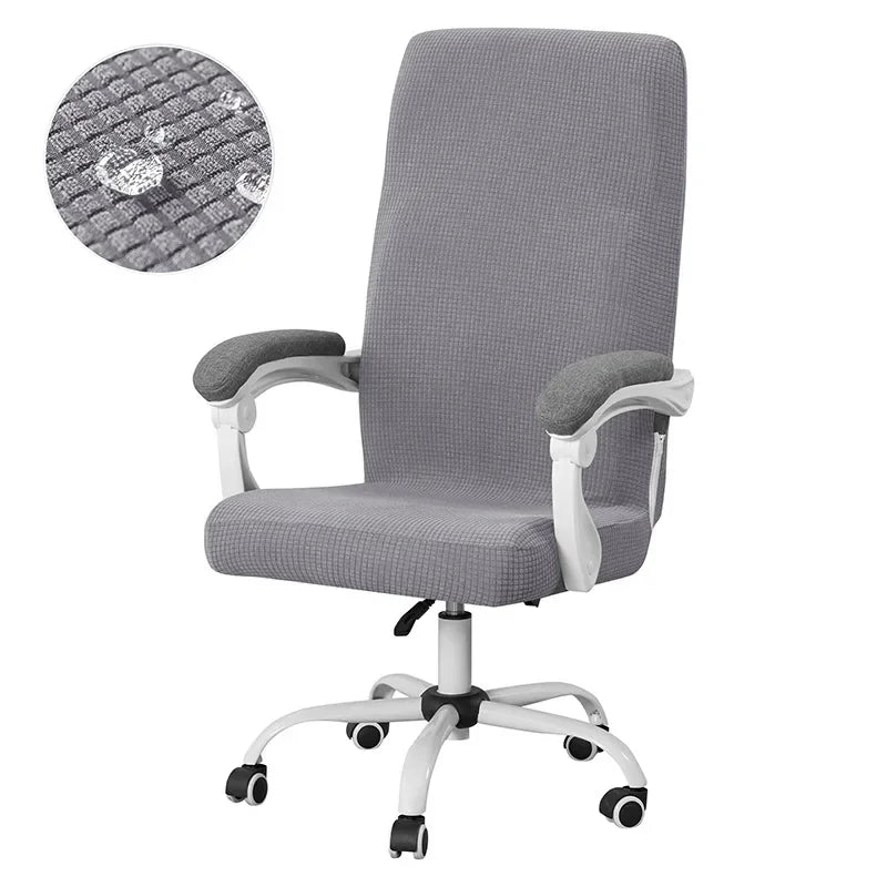 ARMFAVER Waterproof Office Chair Cover with Zipper Stretchable Fit for Swivel Chairs Elastic Slipcover Protector Solid Colors