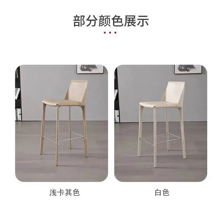 White Ergonomic Stools Replica Bar Leather Designer Kitchen Bar Stool High Midcentury Taburetes Altos Cocina Kitchen Furniture